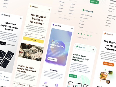 Zeus ⚡ UI - Figma Web Design UI kit adaptives landing page landing ui kit mobile mobile version mobile website responsive ui kit web ui kit