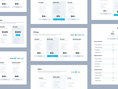 Zeus ⚡ UI - Figma Web Design UI kit blocks flat landing page kit pricing pricing blocks pricing wireframe ui kit web ui kit website wireframe wireframe block wireframe block pricing wireframe ui kit