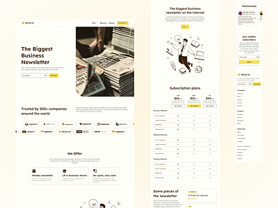 Newsletter website - Zeus Web UI Kit blog landing landing page news website newsletter subscription ui kit web kit web ui kit website wens landing zeus