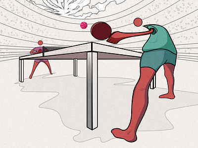 Ping-Pong ball competition game illustration ping pong sports