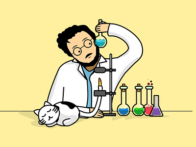 The experiment bottle cat experiment illustration