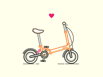 Top-One Folding Bike bicycle bike cycle cyclist folding handle illustration transport vector wheels