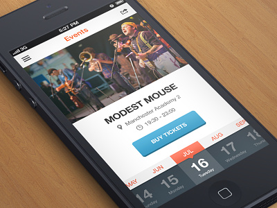 Events Concept app application event flat ios iphone mobile ui user interface