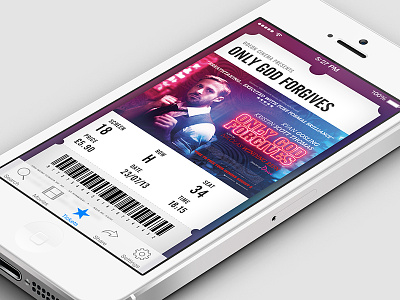 Movie Ticket app application cinema film ios ios7 iphone mobile movie ticket ui user interface