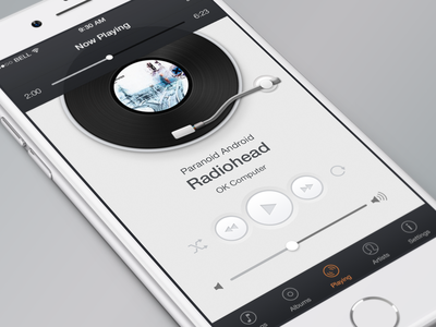 VinylPlayer app clean ios minimal music player record simple ui user interface vinyl vinylplayer