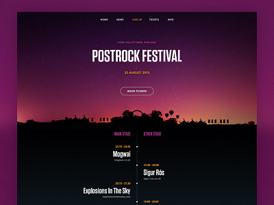 Festival Line Up app festival flat layout line up minimal music simple timeline ui user interface website