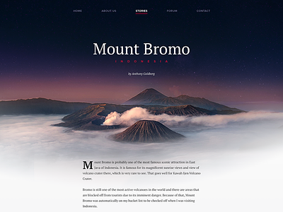Stories blog flat layout minimal page post simple travel ui user interface ux website