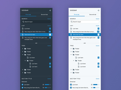 Sidebar application blueprint menu navigation sidebar style guide system toolkit ui user interface ux web