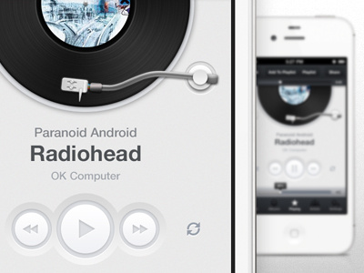 Music App UI (iPhone) app iphone music record ui