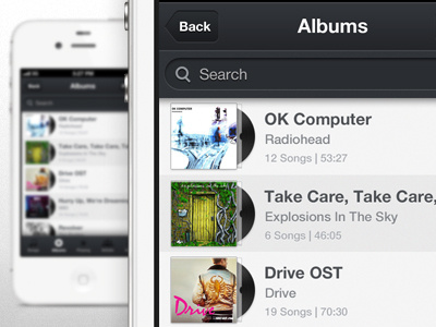 Music App UI (iPhone) - Albums