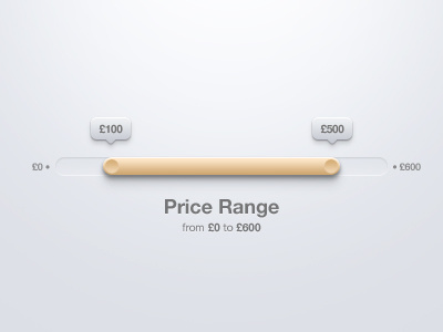 Range Selection price range slider ui user interface