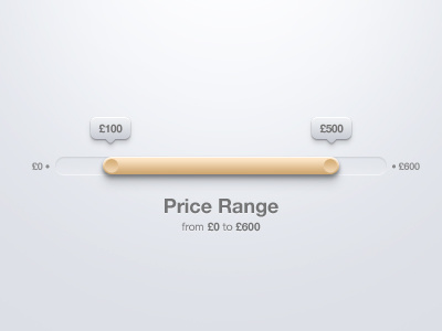 Range Selection user interface ui slider price range