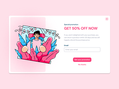 Overlay Coupon concept design graphic design illustration inspiration landing offers overlay pink promotion special ui ux