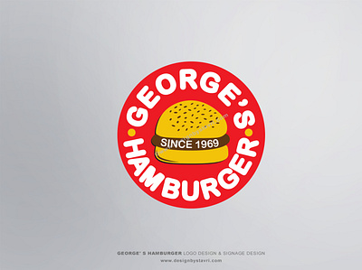 George's Hamburger Logo & Signage Design branding design graphic design graphic illustration hamburger icon logo signage design