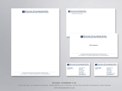 Michael Chambers & Co. Stationery advocates branding business cards compliment slip consultants corporate identity design envelope graphic design law firm lawyers legal adviser letterhead logo logotype stationery