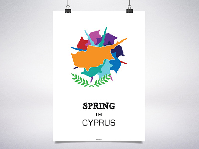 SPRING IN CYPRUS cyprus design exhibited flower graphic design graphic illustration illustration leaves poster art poster design spring typography