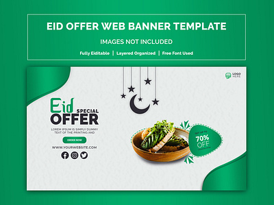 Eid Offer Web banner template arabic banner banner template discount banner islamic banner landign page template ui ux ui designs web banner ad web element