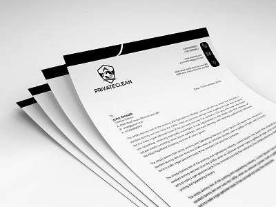 Black and White Letterhead branding business card company cv design flyer graphic letterhead resume