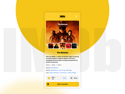 IMDb ui design app design graphic design ui