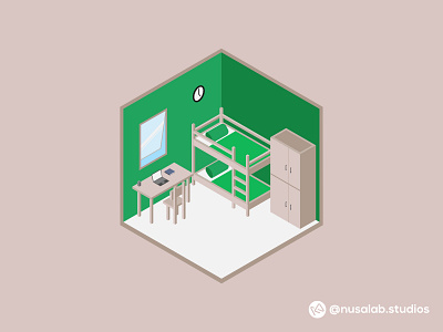 Bedroom bedroom design flat illustration isometric