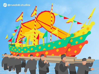 Iraw Tengkayu Festival app design draw drawing flat illustration vector