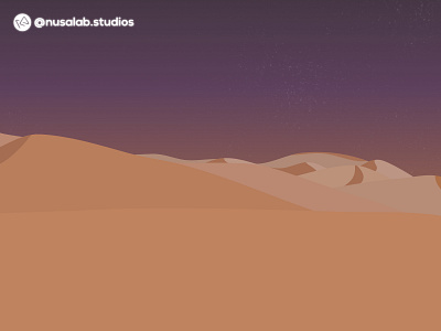 Desert Night design flat illustration