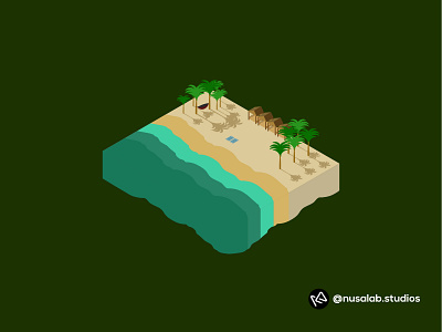 Anyer Beach beach isometric isometric design isometric illustration sea