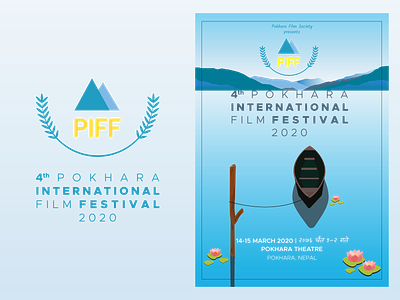Official Poster of PIFF 2020 branding creative design film festival poster illustration mahesh shrestha nepal pokhara poster publicity design vector