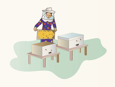 The BeeKeeper beekeeper bhajumahesh creative design creativecommunications design nepali design vector