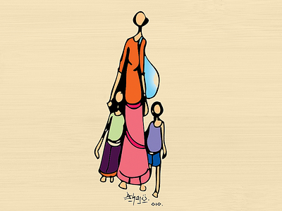 Mother And Child: Digital Art art design digital art digital sketch mahesh mother and child shrestha sketch