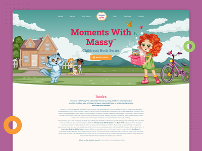 Landing page for Moments With Massy Children's Book Series book website books character design children book illustration childrens illustration illustration kids art kids book landing page landing page design picture books vector webflow website design