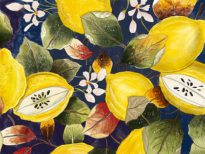 Lemon illustration print