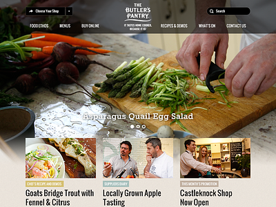 The Butler's Pantry food homepage ui website