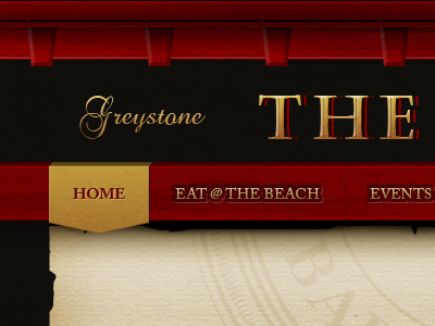 The Burnaby Bar Update bar homepage header old style pub red vintage website design wood