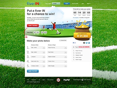 FiverIN website design design football game illustration soccer ui website