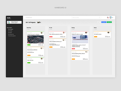 Kanboard UI app design ui web