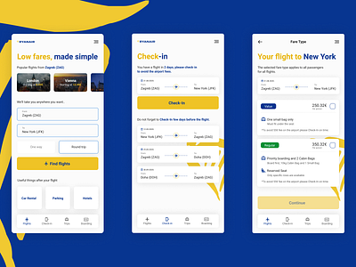 Ryan Air Redesign app design flat flight flight booking minimal ui ux