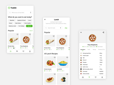 Food Recipe App app design minimal ui ux