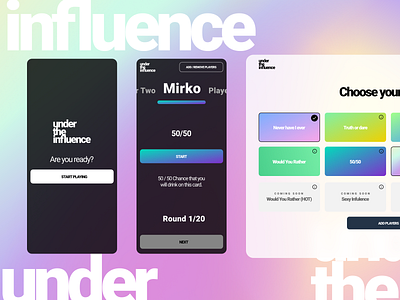 Under the Influence - Drinking APP app branding design minimal ui ux web