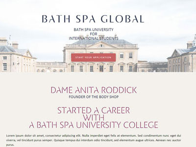 Bath Spa Global site