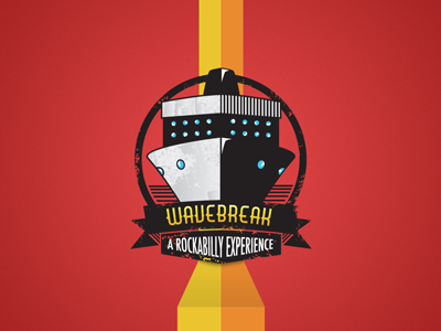 Wavebreak boat logo rockabilly