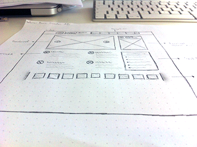 Wireframe for new website