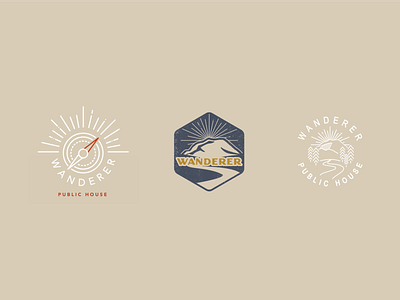 Initial Concepts for Wanderer Chattanooga adventure camp chattanooga hospitality branding logo mountain public house restaurant design tennessee wanderer