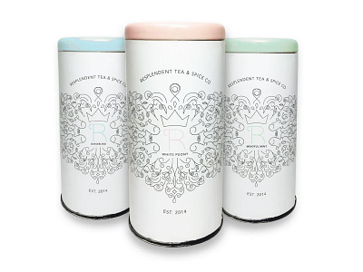 Resplendent Package label line line art package packaging spice tea tea tin