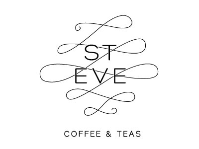 St.Eves Logo black boutique coffee eves line logo tea teas white