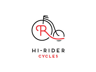 Hi-Rider bicycle bike black r red two tone type typography vintage