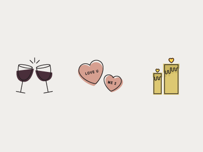 V-Day icons candle day heart hearts moonlike valentines valentines day wine