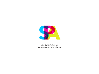 School of Performing Arts logo brand design chicago cmyk logo logo a day logotype rebrand