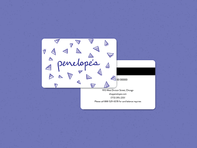 Penelope's Gift Card branding card design gift card gift cards illustration