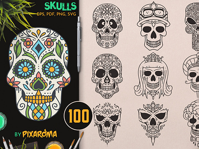 100 Decorative Skulls